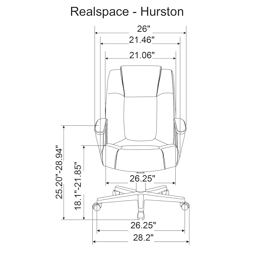 Amazon.com: Realspace® Hurston Bonded Leather High-Back
