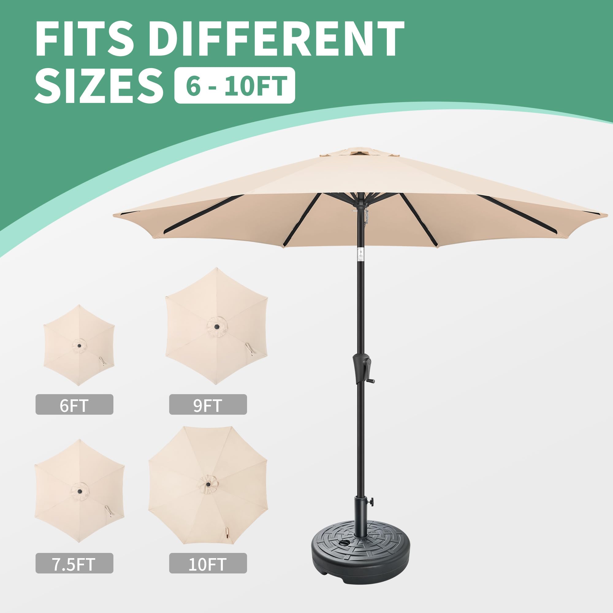 FLAME&SHADE Heavy Duty Patio Umbrella Base Stand, Water Filled, 112 lbs