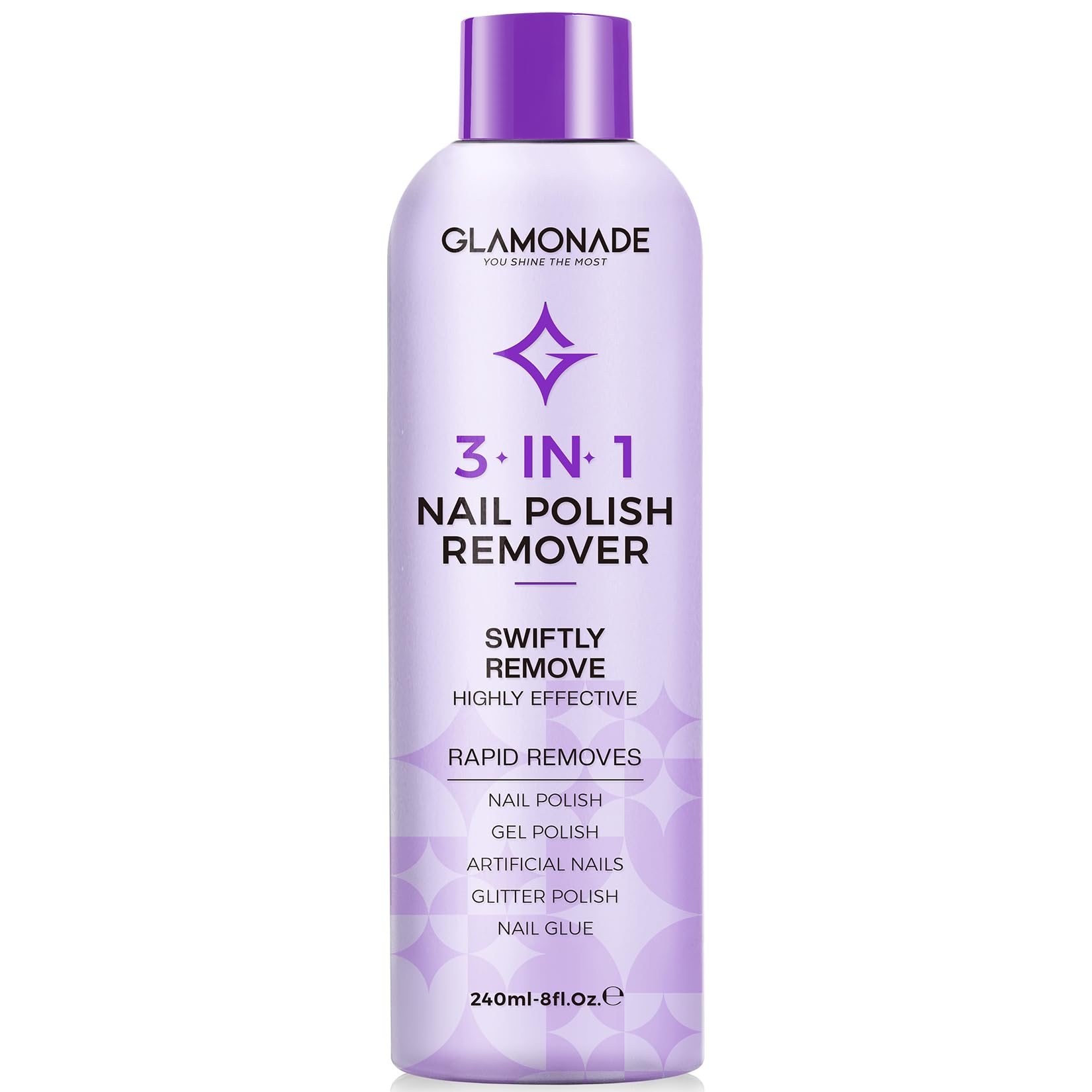 Glamonade Acetone Nail Polish Remover Professional Soak off Gel Nail Polish Remover Enriched with Natural Grape Seed Oil
