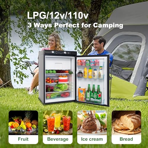 Smeta T-DSG-100B-US Propane 3 Way Refrigerator With Freezer, 3.5 Cu.Ft Lpg/110V/12V Off Grid Rv Gas Fridge thumb #2