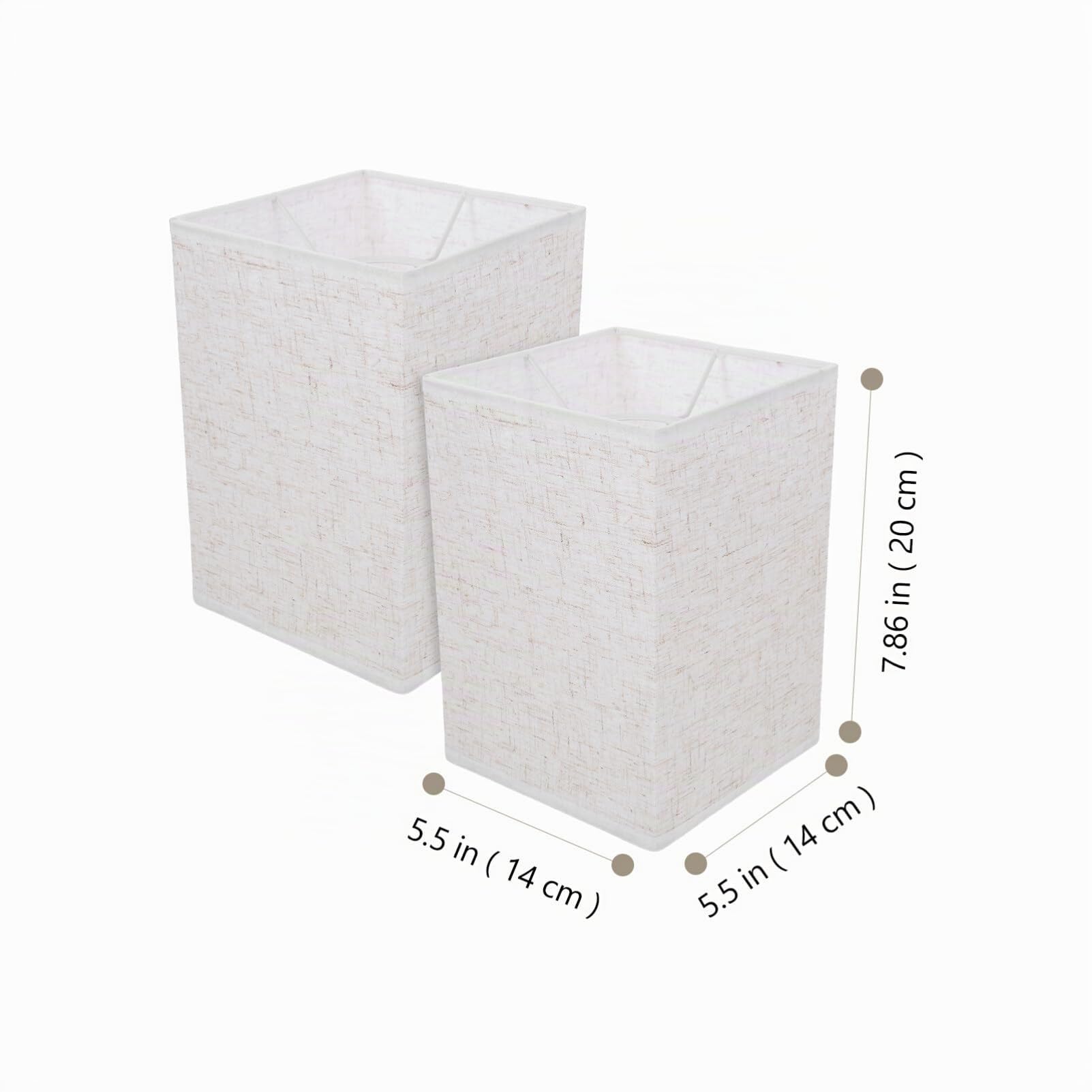 Pantalla de lino E27: 2 Piezas Pantallas De LáMpara De Mesita De Noche Modernas De Lino, 20X14X14 Cm, FáCil InstalacióN, Ideal Para LáMparas De Techo, Pared, Mesa Y Pie