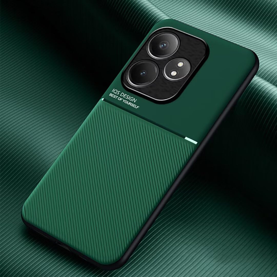Ultracienkie silikonowe etui z TPU do Realme GT 6 / Realme GT 6T, tekstura skóry jest antypoślizgowa i odporna na wstrząsy obudowa na telefon - zielone