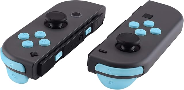 eXtremeRate Heaven Blue Replacement ABXY Direction Keys SR SL L R ZR ZL Trigger Buttons Springs, Full Set Buttons Repair Kits with Tools for Nintendo Switch Joycon & Switch OLED Joy con