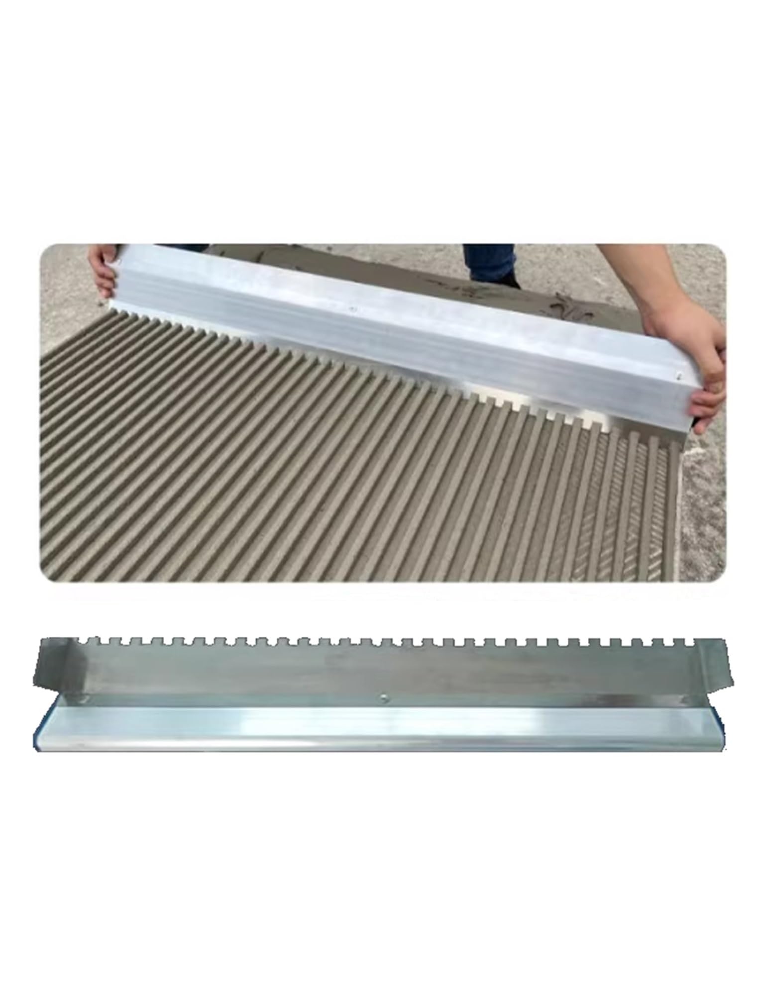 Square Serrated Trowel, Mortar Comb for Serrated Trowel, Stainless Steel Serrated Trowel Tools for Tiles, Adhesive Spreader for Tiles(60cm/23.62in)