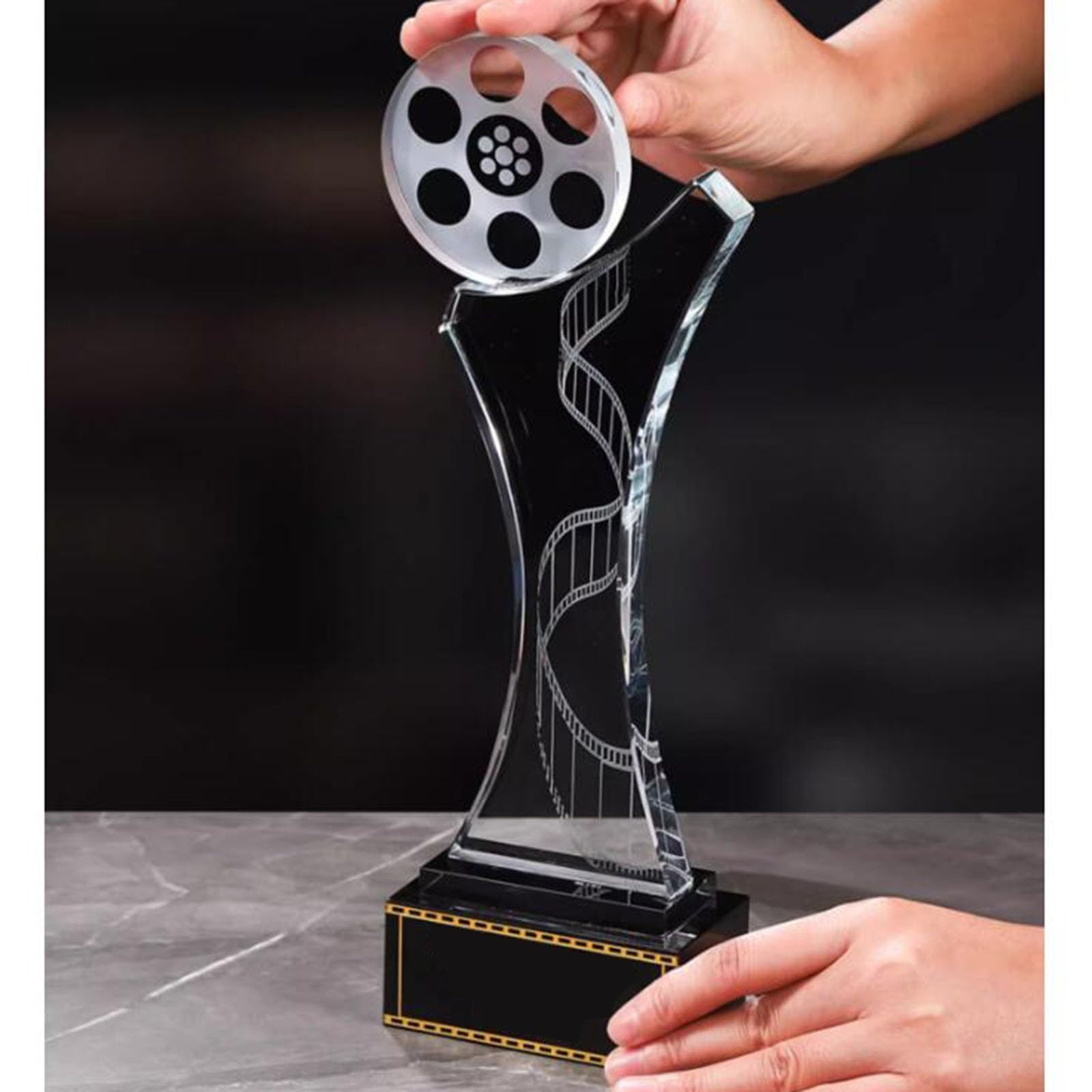 Trofeos, medallas y premios Medalla De Cristal Claro Trofeo De Adorno De Fotografía De Vídeo Corto. Trofeo Honorífico De Los Premios De Actor Y Director del Festival De Cine Recuerdos Grabados