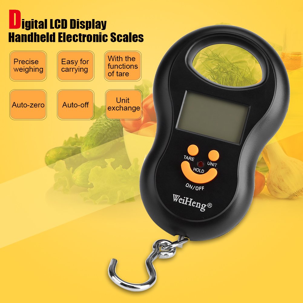 Waga bagażowa, 50 Kg/10G Lcd Cyfrowy Handheld Przenośny Żuraw Elektroniczny Waga Możliwość Powieszenia Hak Do Samolotu Podróży Bagaż Ważenie Domowe Zakupy Wędkarstwo