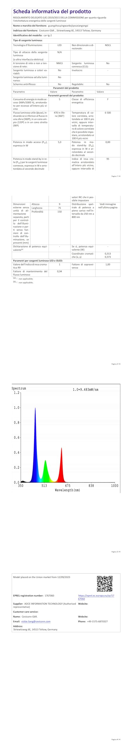 Barra LED MERTTURM 228 LED - 42cm, 1000LM Per Interni Auto | Per Camper, Furgoni, Barche - Foto 2
