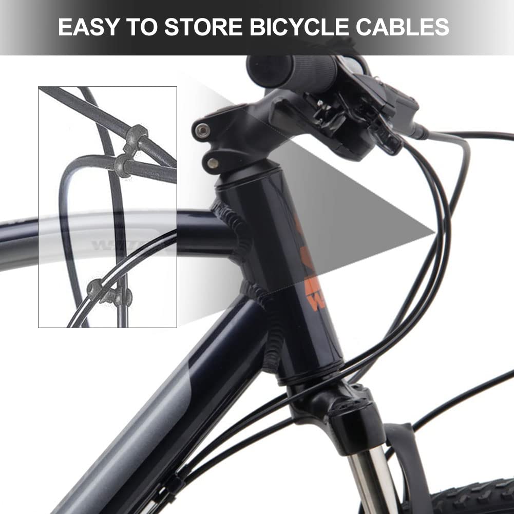 Clip per Fibbie del Cavo del Freno,Cavo per Biciclette S-Clip,Gancio S del Cavo della Bicicletta,Clip a Gancio Rotante,Clip per Biciclette con Gancio a S,Cavo Freno per Biciclette Clipc,Nero,20 Pezzi