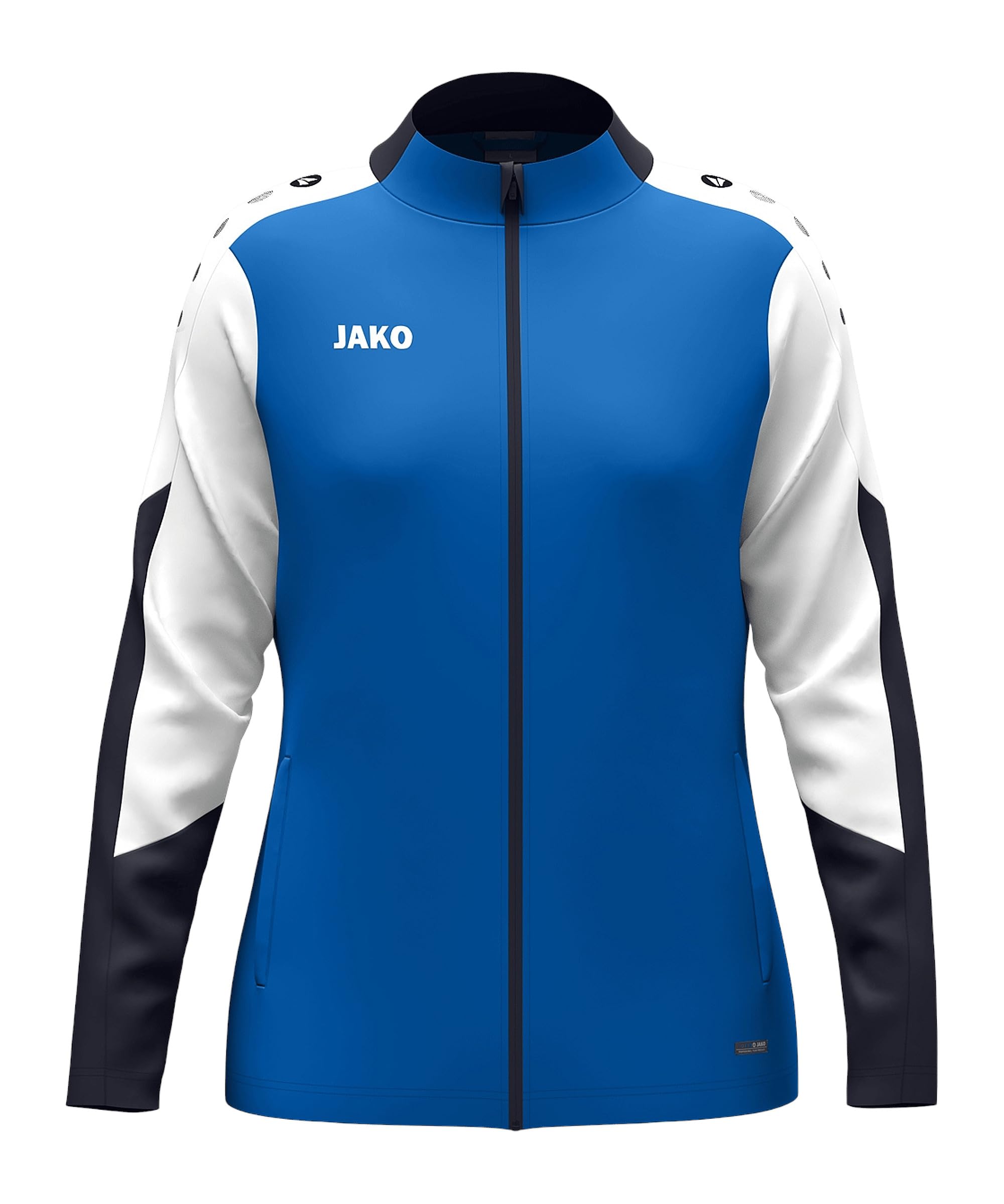JAKO Dynamic Women's Polyester Jacket, Royal/White/Navy, M