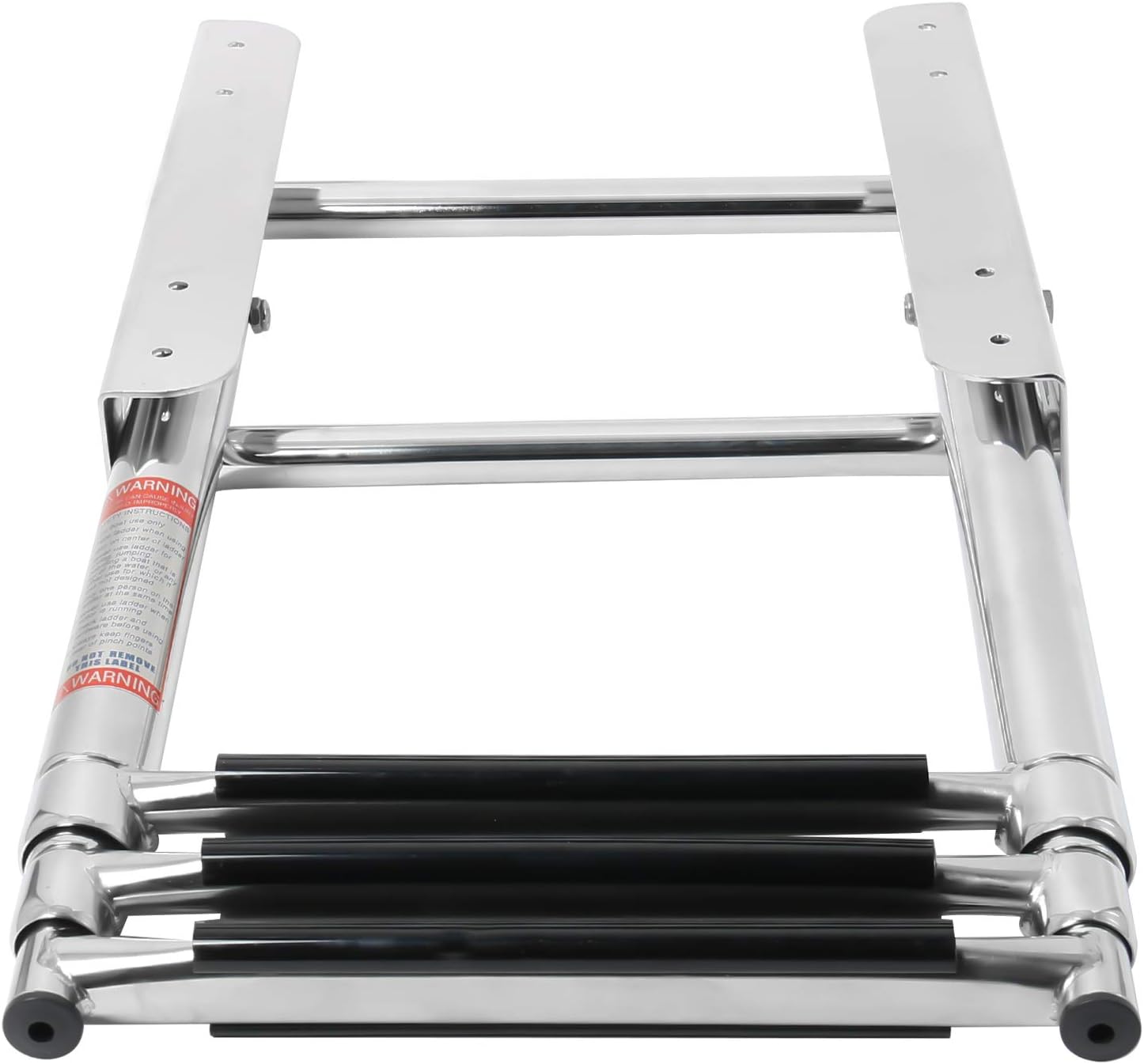 Amarine Made Boat Ladder, 3-Step Under Platform Slide Mount Boat Boarding Ladder, Telescoping, Stainless Steel