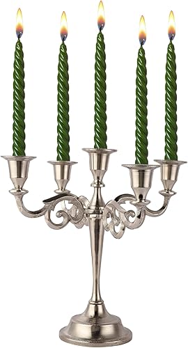 Rely+ - Candelabro de 5 brazos de 10 pulgadas de alto, soportes para velas, candelabros para decoración del hogar, bodas, fiestas, centro de mesa de