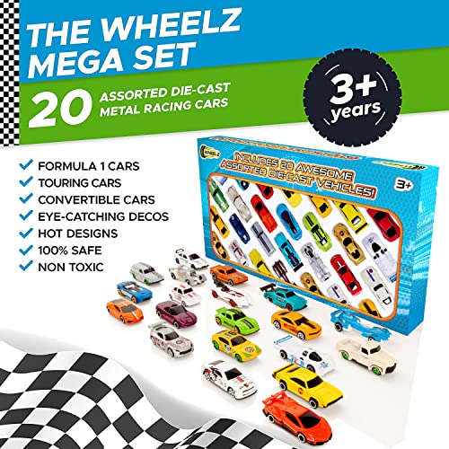 Wheelz Diecast Cars - Die Cast Metal Toy Cars - Car Set For Kids - Set of 20 Toy Cars For 3 Year Olds - Boys Small Model Racing Cars - Image 6