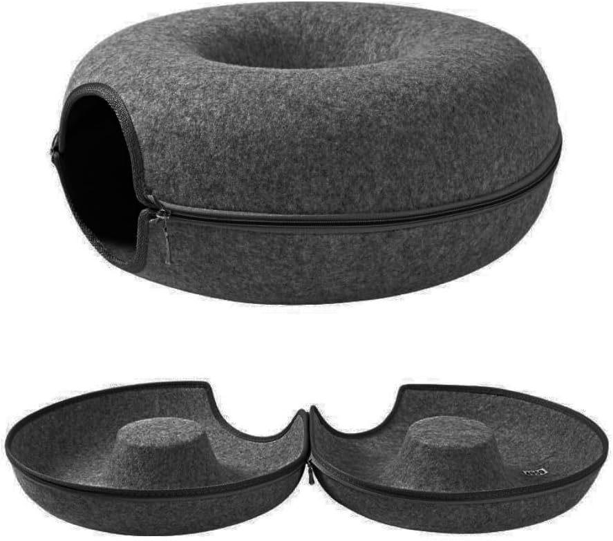 BEGEM Large Cat Tunnel(24"x24"x11") Bed for Indoor Cats