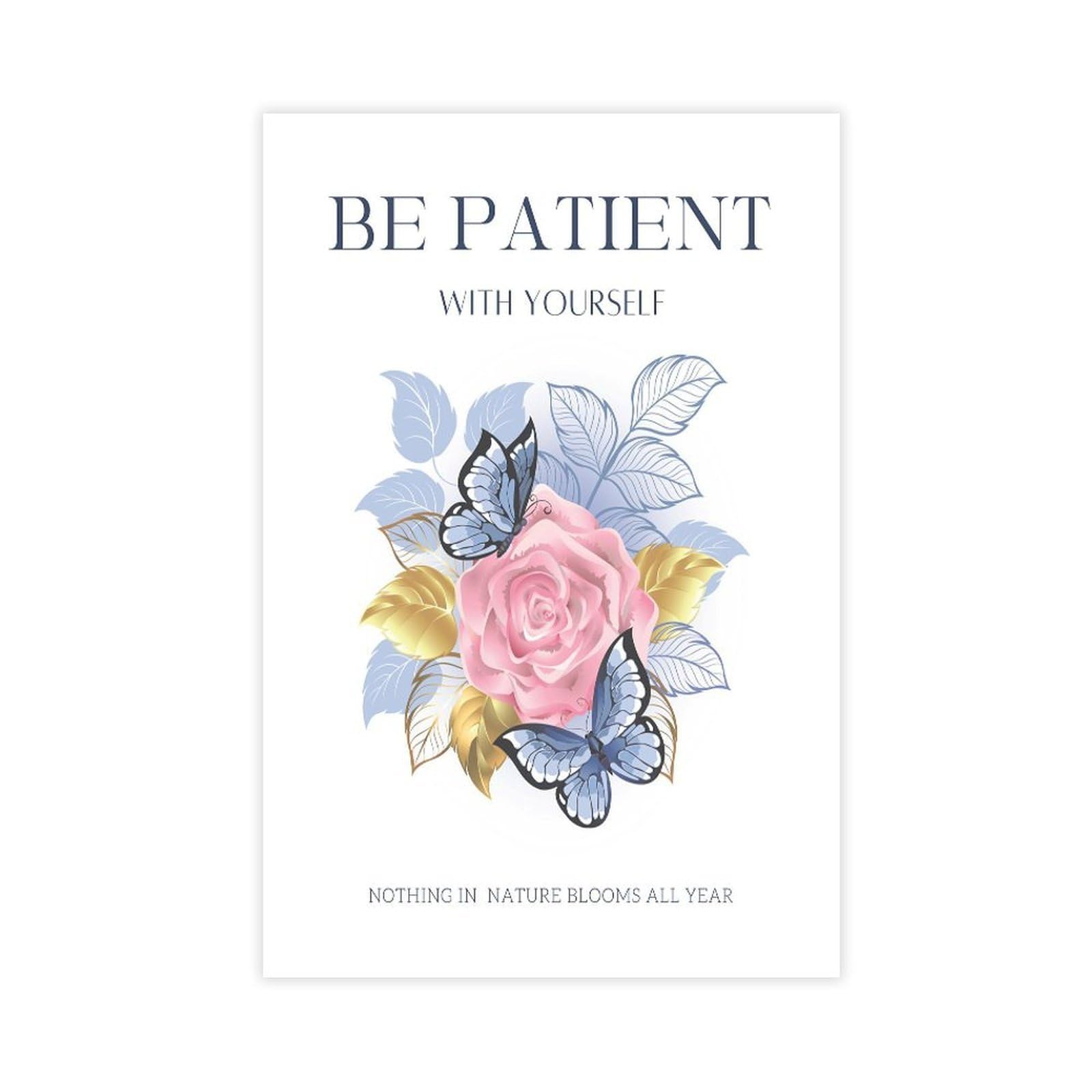 GJtyRFH Self - Patience & Nature's Beauty Mental Health Wall Art Canvas Art Wall Decor Posters Home Bar Restaurant Garage Cafe Logo Gift 16" L X 24" W