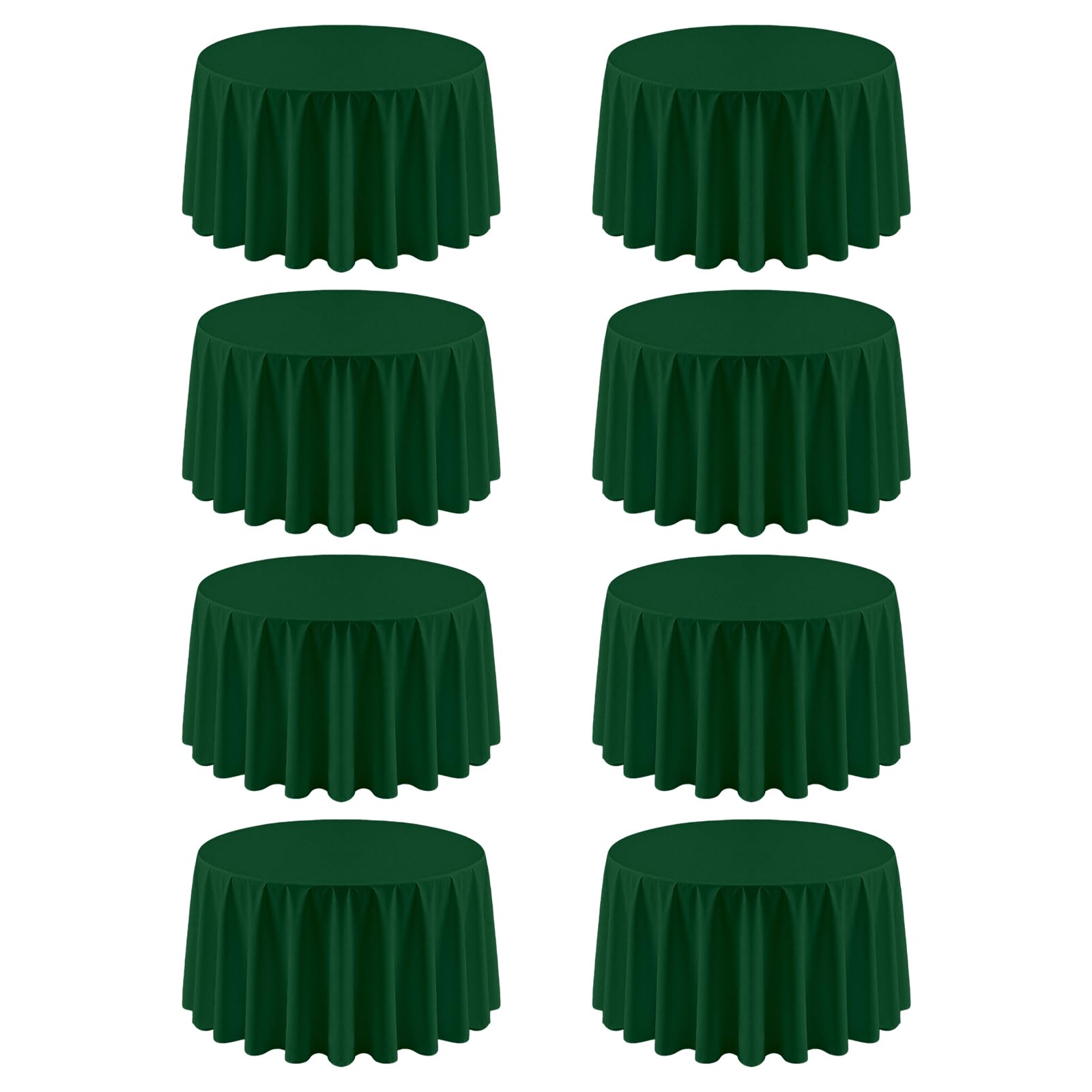 Photo 1 of 8 Pack Round Tablecloth 90 Inch Hunter Green Table Cloth for Round Tables, Washable Polyester Dark Green Table Cloth Stain and Wrinkle Resistant Decorative Table Cover for Wedding Party Dining Banquet