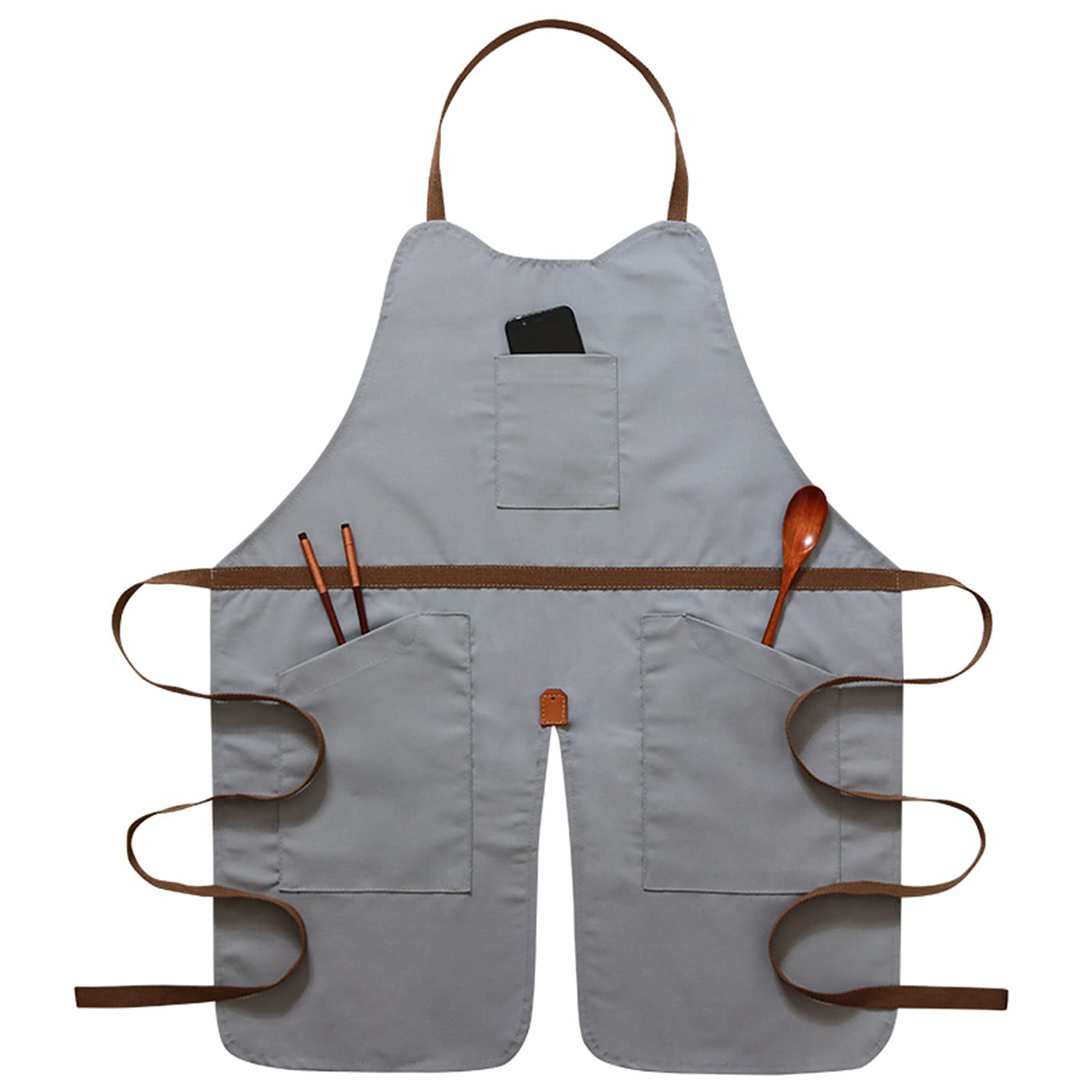 GDHKDDFL Baking aprons, Aprons Apron, Unisex Chef Restaurant BBQ Cooking Baking(Grey)