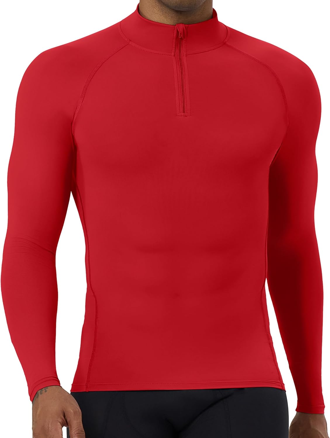 SPVISE Quarter Zip Workout Pullover Men Dry Fit Long Sleeve Compression Tee Mock Neck 1/4 Zip Mens Sweatshirt Sport Baselayer - Image 9
