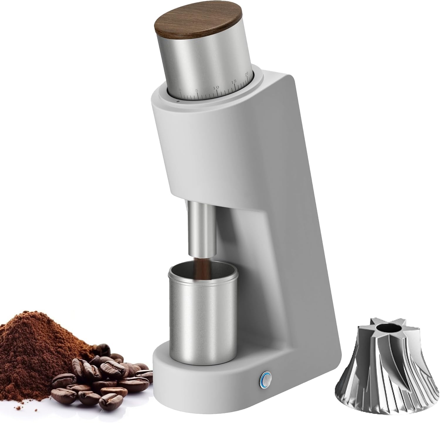 Młynek do kawy - stożkowy zadzior ze stali nierdzewnej 38 mm, bezstopniowa regulacja mielenia do espresso i nalewania - pojedyncza dawka do świeżo zmielonej kawy