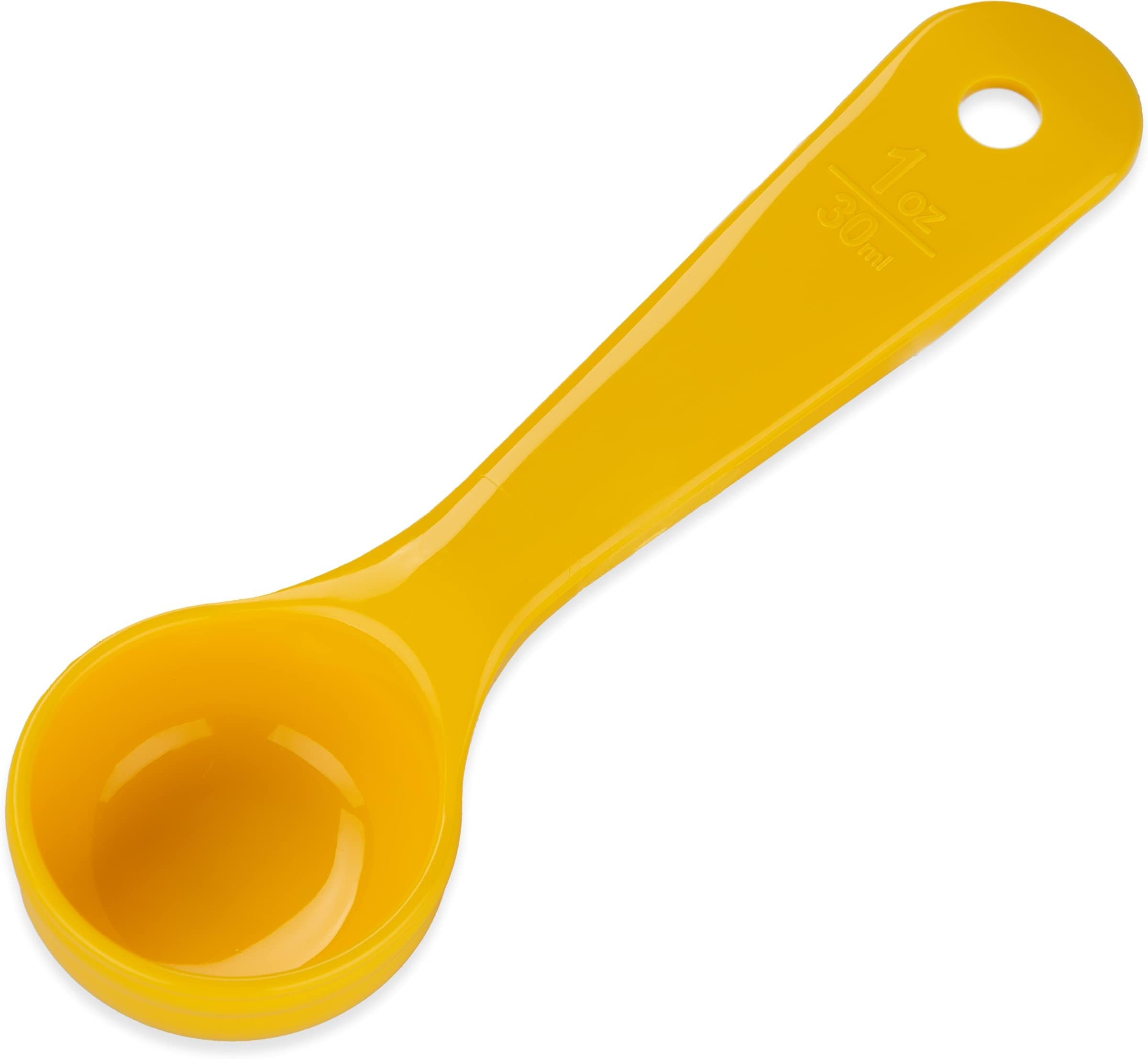 Carlisle FoodService Products Measure Miser Solid Measuring Spoon with Short Handle, 1 Ounce, Yellow (Pack of 5)