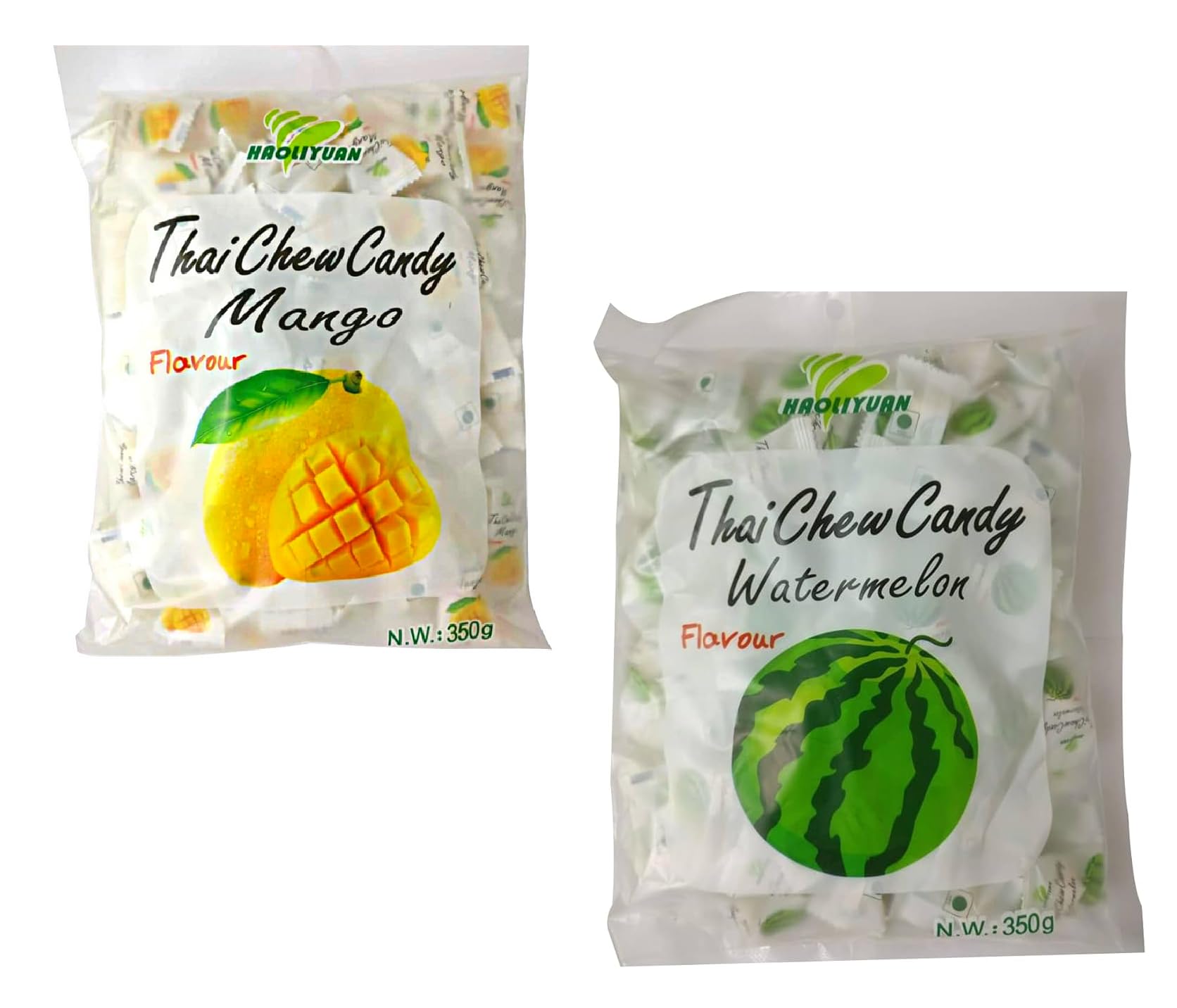 Thai Chew Mango Candy and Thai Chew Watermelon Flavored Candy (2 x 350g)