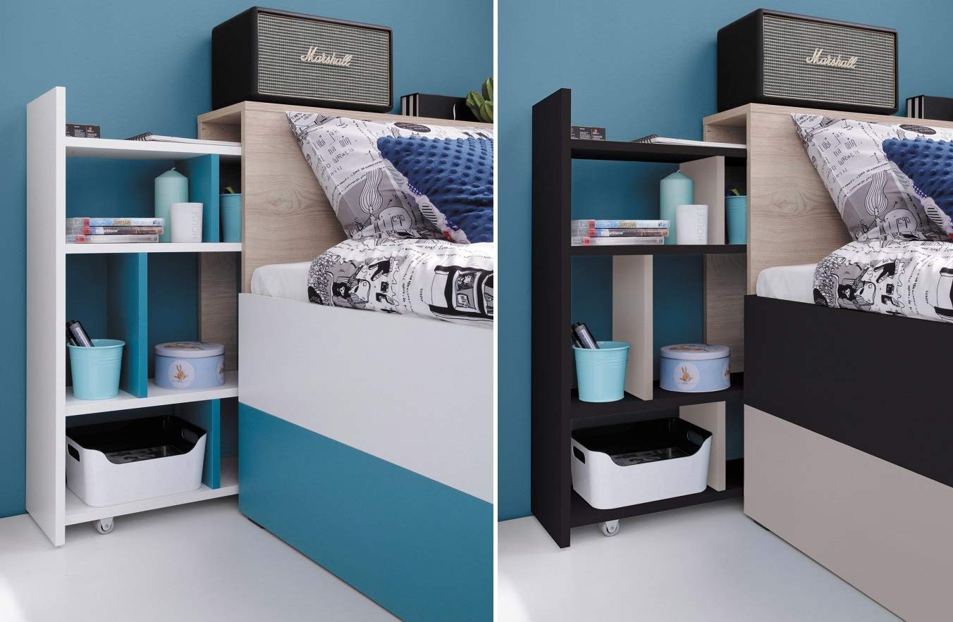 Jugendzimmer Kinderzimmer komplett Space Set A Eckschrank 2 Standregale Schreibtisch Wandregal Bett 200x90 NEU