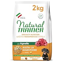 Natural Trainer Sensitive No Gluten Cibo per Cani Adulti con Agnello – 2kg