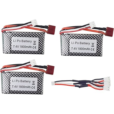 ZYGY 2PCS 7.4V 2200mah Batterie Au Lithium Avec 2 En 1chargeur Pour Wltoys K949 10428 10428 A L202 Rc Voiture Telecommandee H Amz
