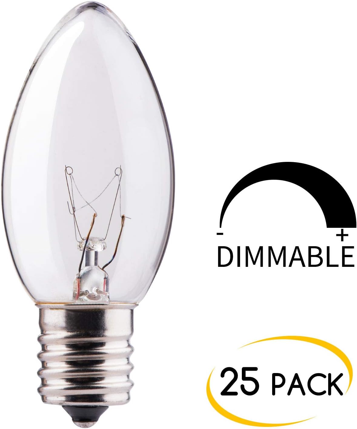Hоlіdау Dеаlѕ 🛒 25 Pack C9 Incandescent Bulb, C9 Christmas Replacement Light Bulb for Christmas String Light, E17 Intermediate Base, 7 Watt, Clear