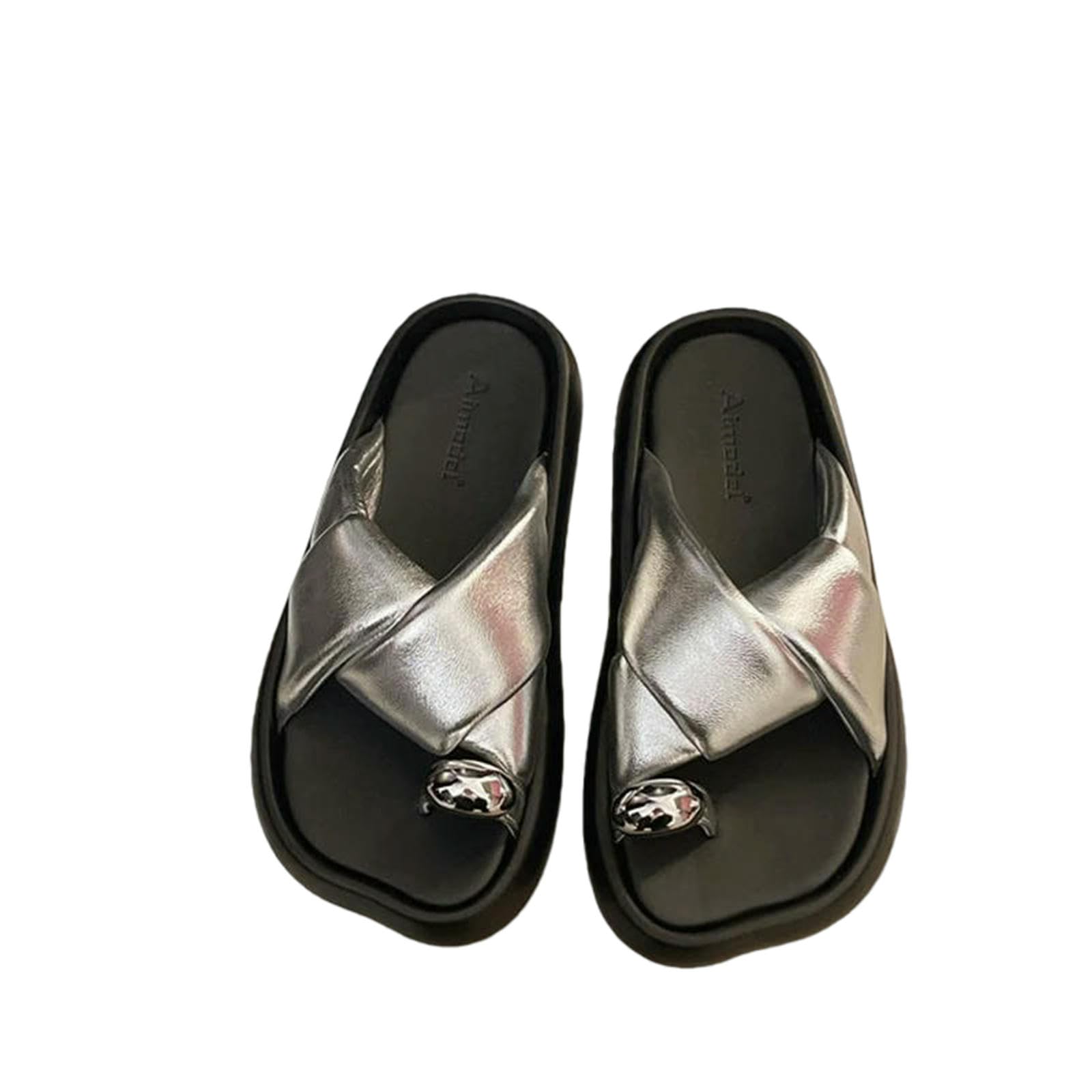 Gyios Summer Slippers Women's Platform Thick-soled For Outdoor Wear, Trendy Beach Sandals