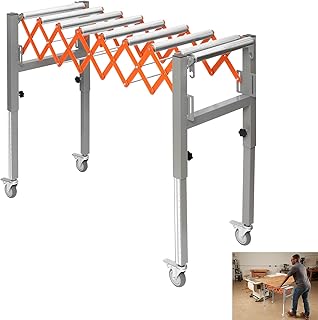 Adjustable Conveyor Roller Table,Flexible Roller Conveyor Can Handle Up to 300 Pounds Weight, Portable Conveyor Gravity Roller Conveyor Table Height Adjusts Up to 36 inches