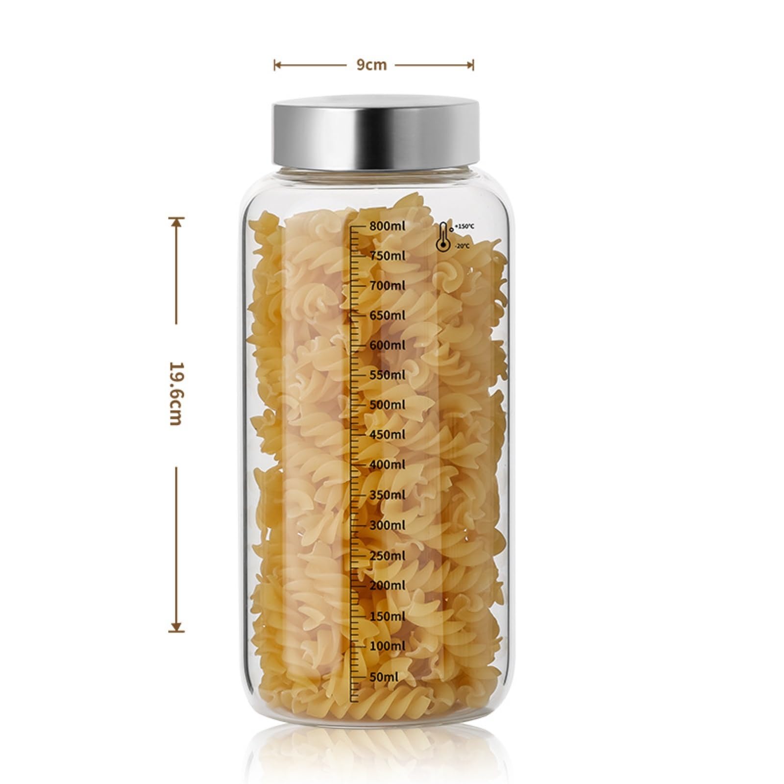 Contenitori Cucina, Glass Jars 5 Pezzi Di Contenitori In Vetro Con Coperchio Ermetico E Bilancia For La Conservazione Muesli Domestica