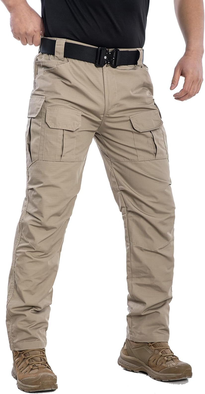 NAVEKULL Men's Outdoor Tactical Pants Rip Stop Lightweight Waterproof Military Combat Cargo Work Hiking Pants