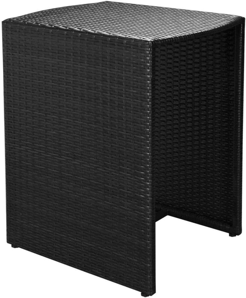 vidaXL Patio Dining Set 3 Piece, Patio Furniture Set, Outdoor Table Set with Glass Tabletop, Rattan Chair with Cushions for Garden, Poly Rattan Black