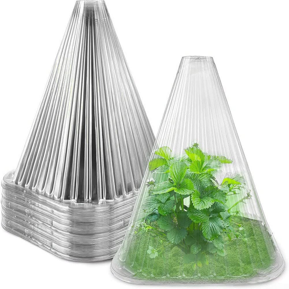 Lot de 30 cloches de jardin réutilisables en plastique transparent, adaptées pour protéger les sols chauds et les plantes contre le gel