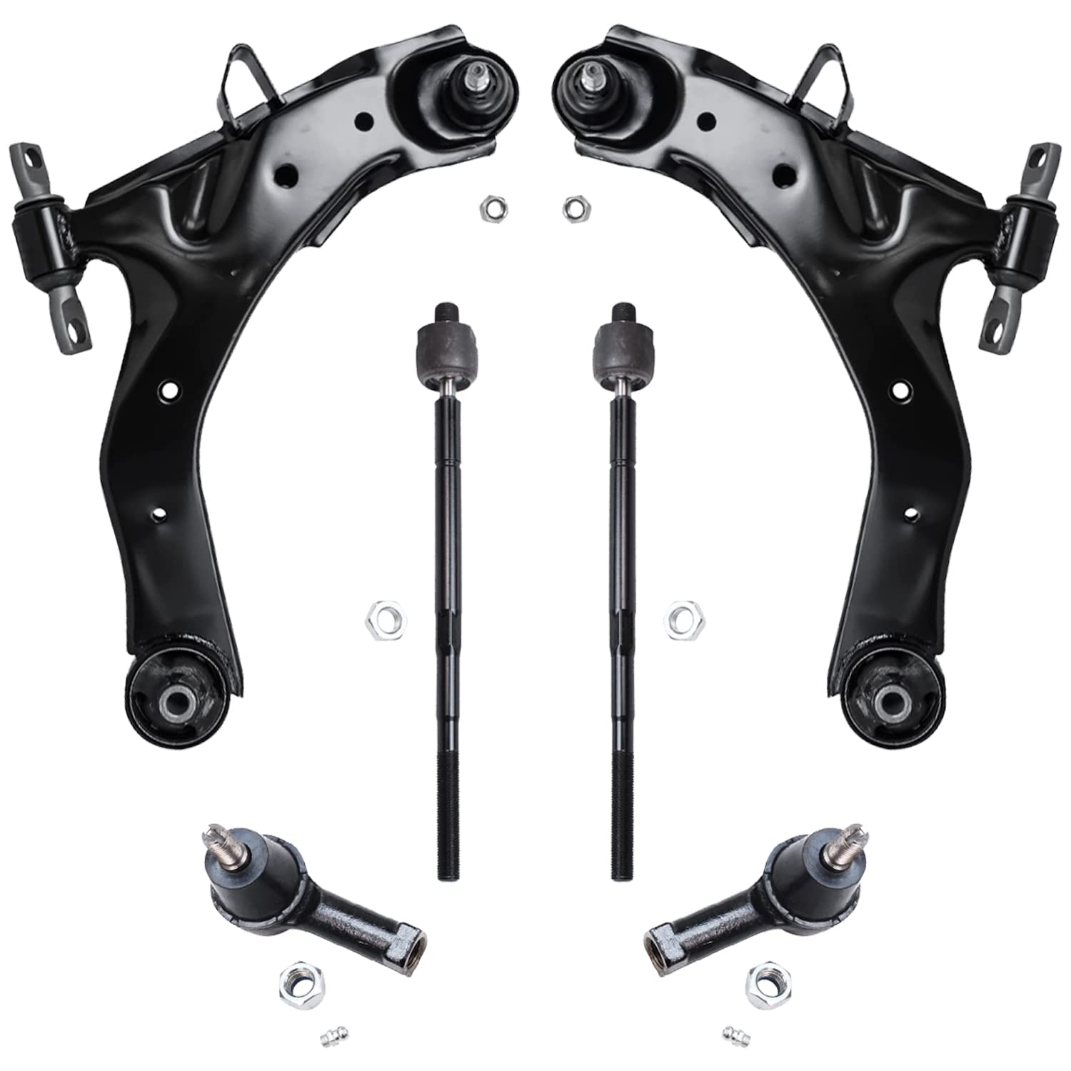 Detroit Axle - Front Lower Control Arms &amp; Ball Joints Inner &amp; Outer Tie Rod
