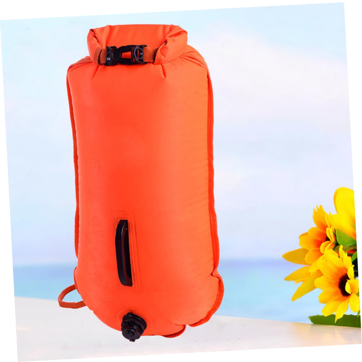 Yardwe Schwimmboje für Offenes Wasser mit Großer Trockentasche Orange Nylon