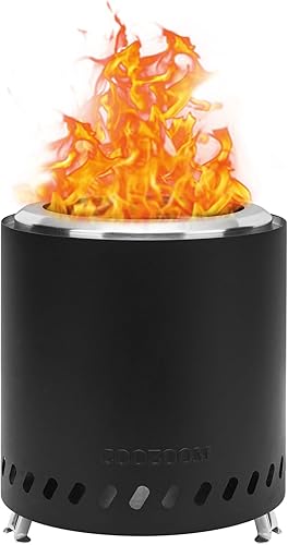 Miniatura 7 de Chimenea portátil de mesa mini estufa de acero inoxidable de 8.6 pulgadas con soporte, fogata de mesa de bajo consumo de humo alimentado por pellets