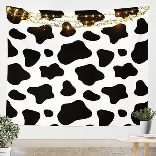 Tapiz con estampado de vaca, para colgar en la pared para niños, adolescentes, caricaturas, vacas lecheras, animales, granja, arte de pared, disponible en Yaxa Peru