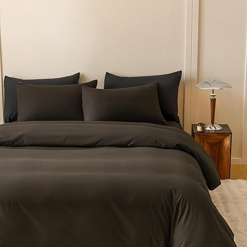 Miniatura 2 de Juego de edredón de algodón con volantes color caramelo óxido, tamaño Queen, color naranja quemado, con volantes, de algodón para mujeres y niñas,