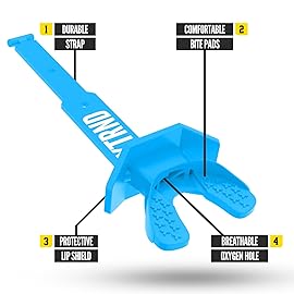 Nxtrnd Two Football Mouth Guard, Football Mouthpiece with Strap, Fits Adult & Youth (Neon Blue)