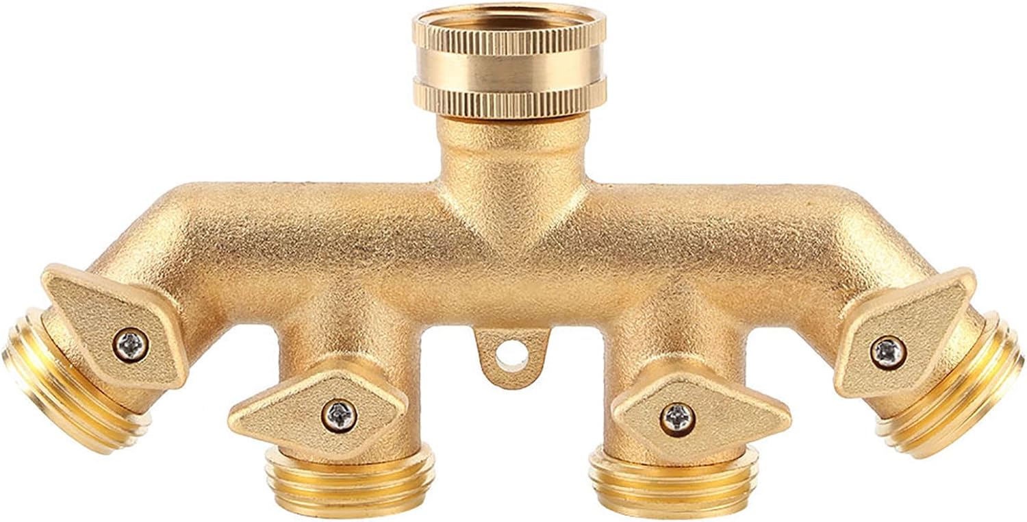 4-Way Hose Valve, Hose Splitter, for Drip Irrigation System Garden Lawn