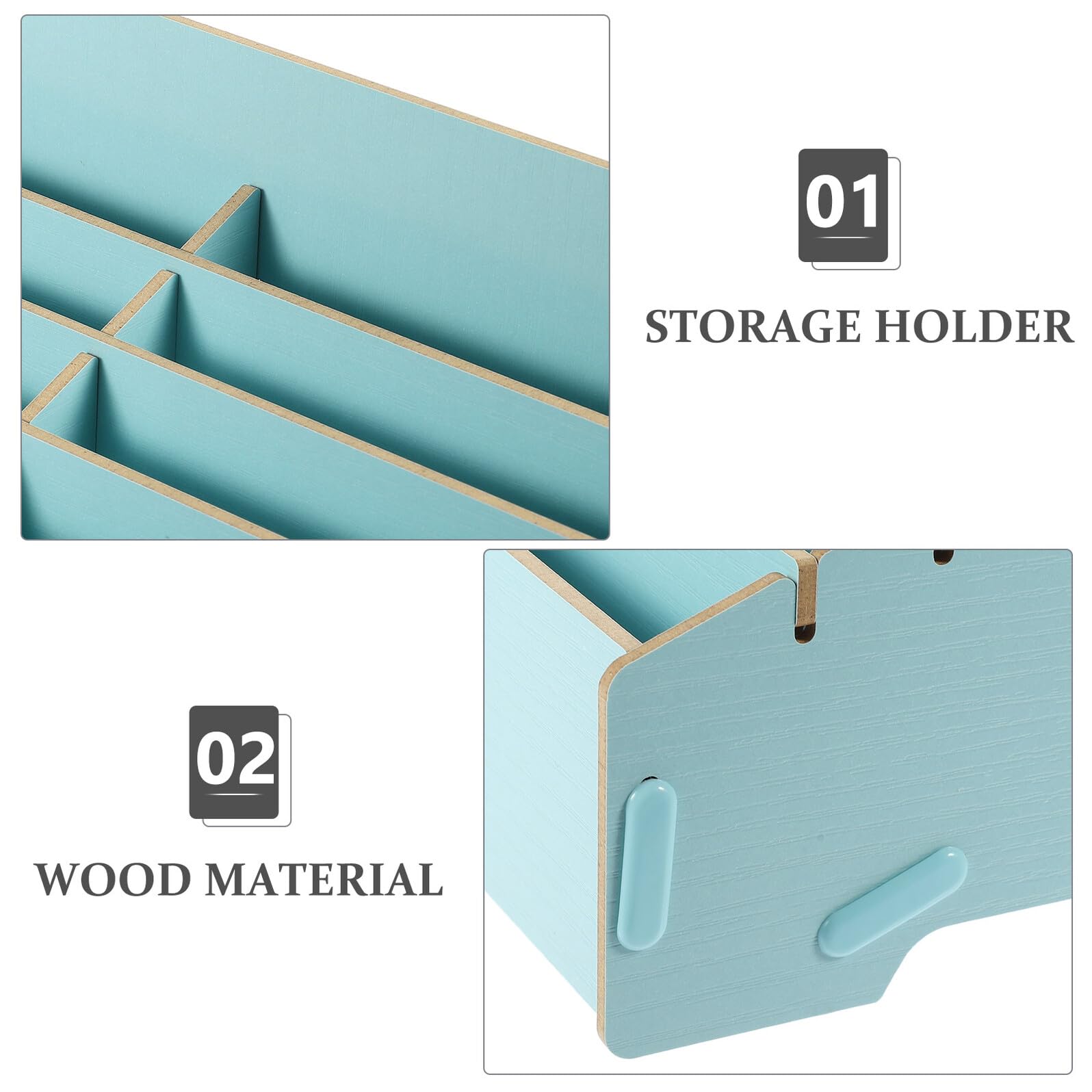 Organizer Scrivania in Legno Scomparti Multipli per Cellulare, Scatola Portaoggetti Robusta e Semplice per Soggiorno e Ufficio