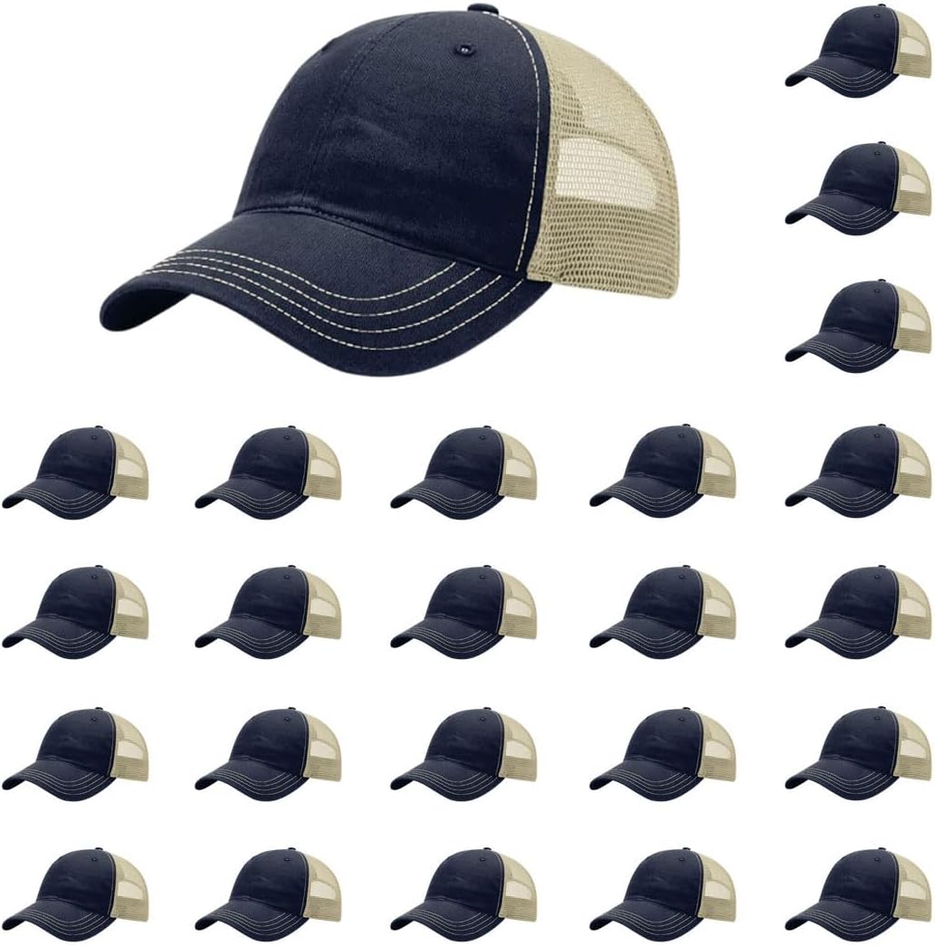 Richardson 111 & 111P Garment-Washed Relaxed Fit Adjustable Snapback Trucker Cap | OSFM | Bulk Pack Available