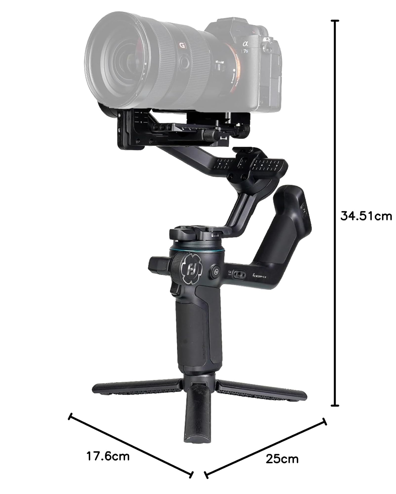 [Officiel] FeiyuTech SCORP-C 2 Stabilisateur Appareil Photo 3 Axes avec Suivi AI 4.0, Panneau de Boutons,Charge Utile 3,5KG, Prise de Vue Verticale Native, Équilibrage Rapide, Contrôle Bluetooth