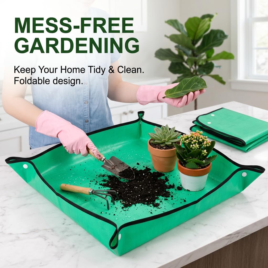 26" x 26" Repotting Mat for Indoor Plants, Potting Mat Waterproof Foldable image 3