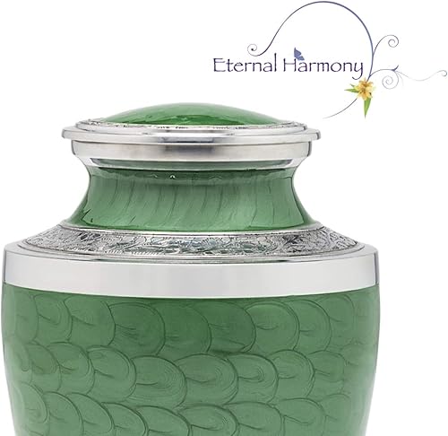 Miniatura 58 de Eternal Harmony Urna grande para cenizas, urna de cremación masculina y femenina para cenizas humanas con acabados elegantes, sello seguro y bolsa