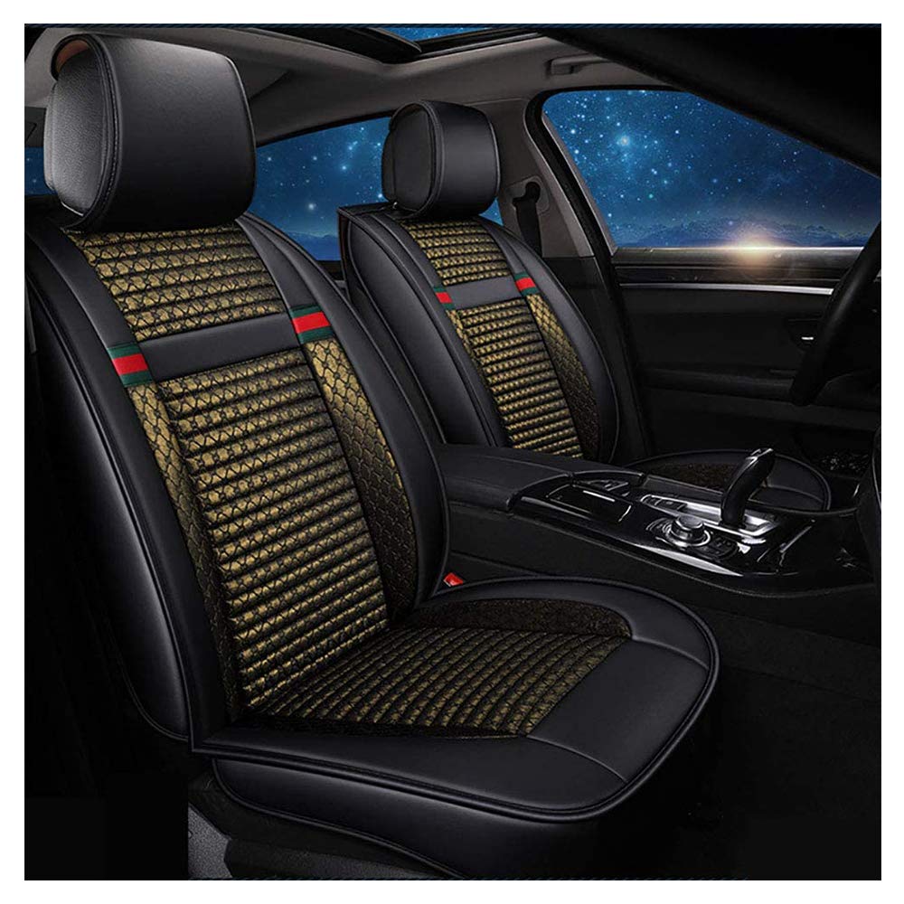 YZU Universal Front + Rear Car Seat Covers for Mitsubishi Pajero Jinchang Lancer ASX Jinxuan Outlander Car Styling Protector(Four Seasons Cushion),Gold