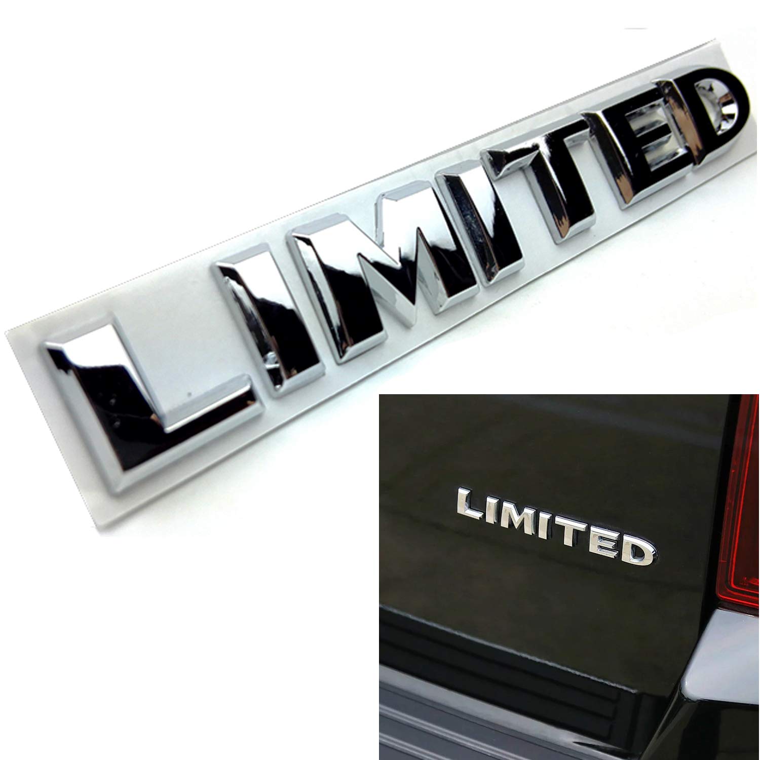 HUAPX 3D Meta Limited Emblem Badges,1Pack OEM Chrome Aluminum Alloy Badges Decal Tailgate