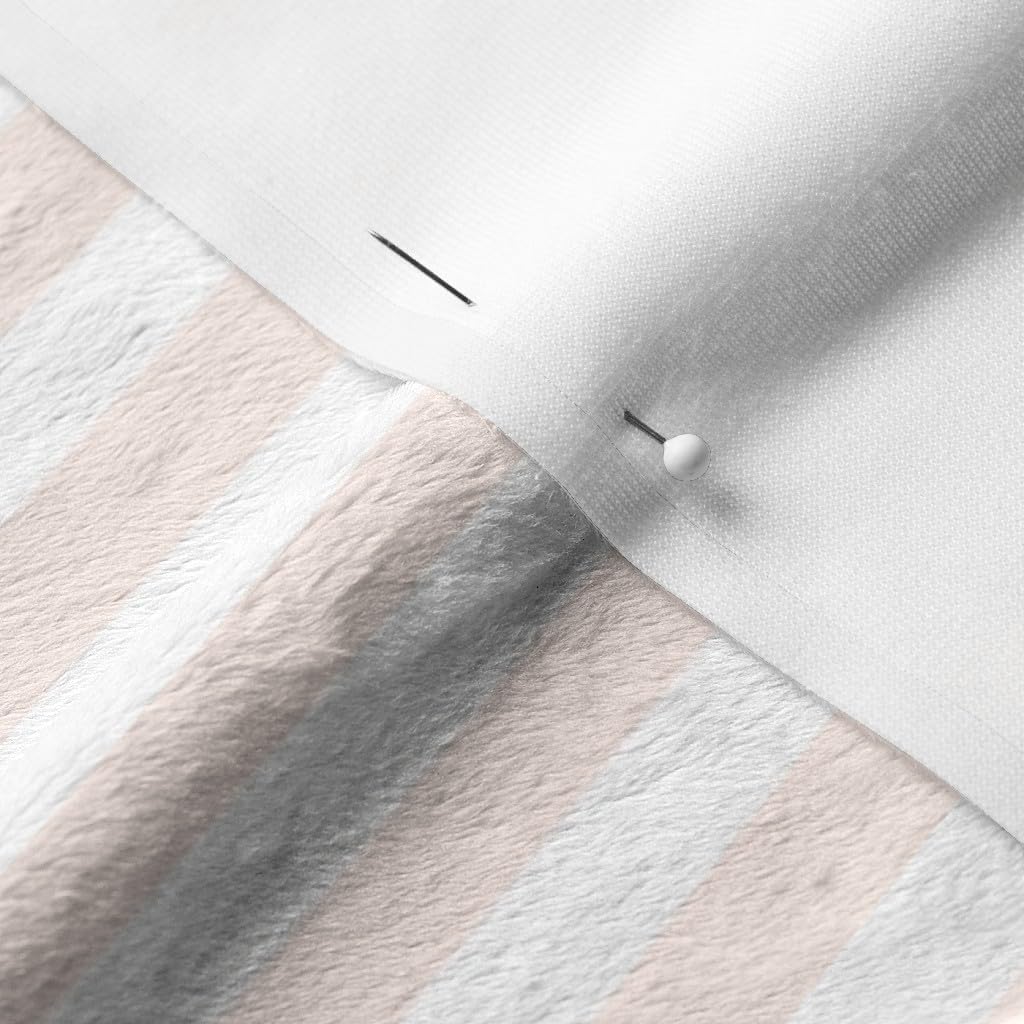 Spoonflower Fabric - Pink White Stripes Retro Geometric Printed on Minky Fabric by The Yard - Sewing Baby Blankets Quilt Backing Plush
