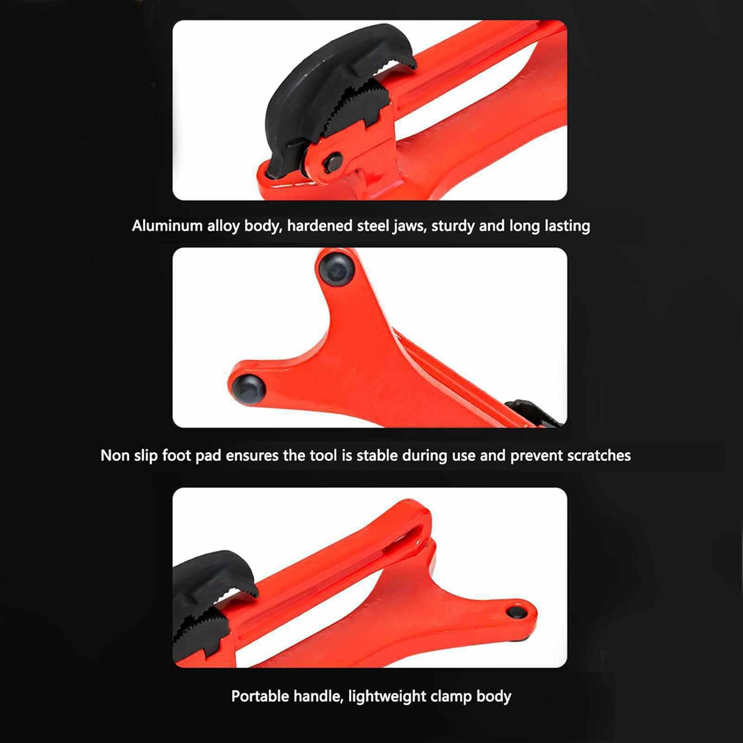 Garosa Portable Pipes Vise Aluminum Alloy 500 PSI Thickened Base Extended Handle Serrated Jaws 1/8 to 1/2 Inch Pipes with Removable Replaceable Jaws for Plumbing HVAC Repairs